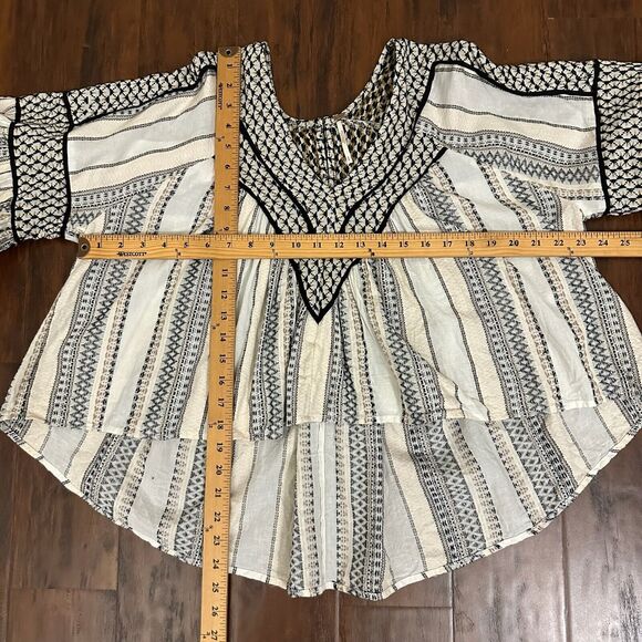 FREE PEOPLE Running On A Dream Top Womens S Multicolor Bell Sleeve Boho Peasant - Picture 13 of 13